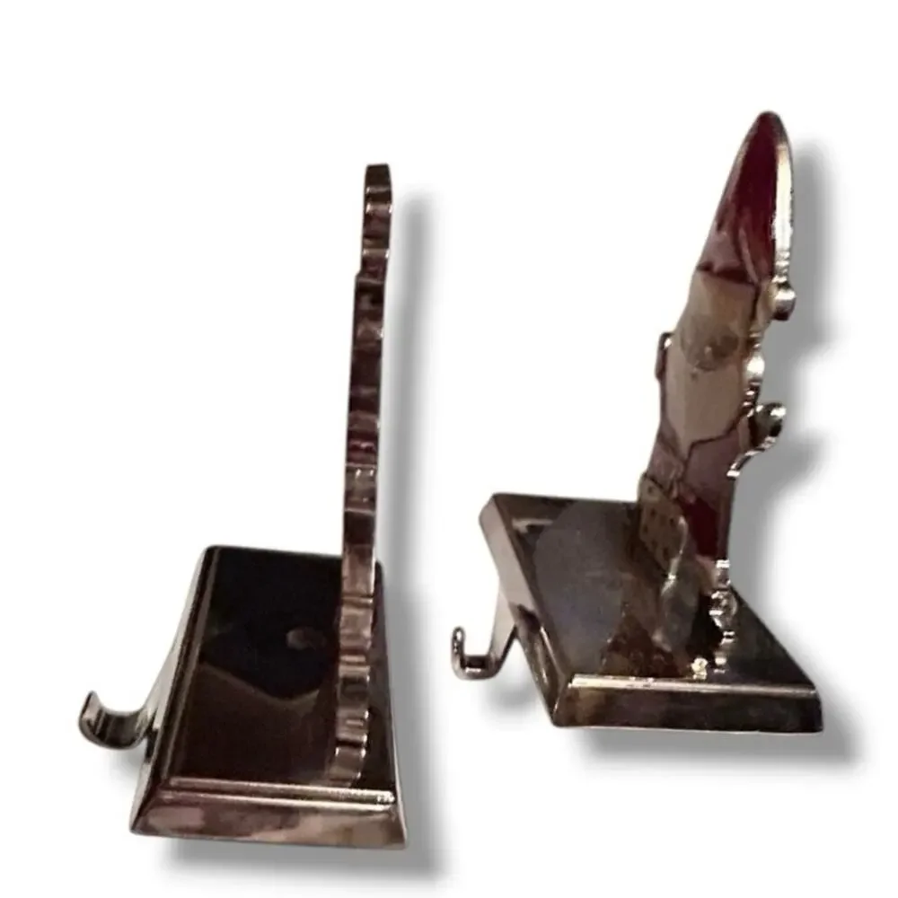 Stocking Hangers Enamel Santa and Reindeer Christmas Set of 2 (please read note)